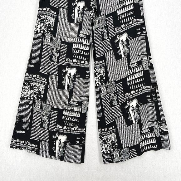 REFORMATION Sorrenti Pants Women 4 Black White Zine Magazine Newspaper Print NEW - Picture 9 of 16
